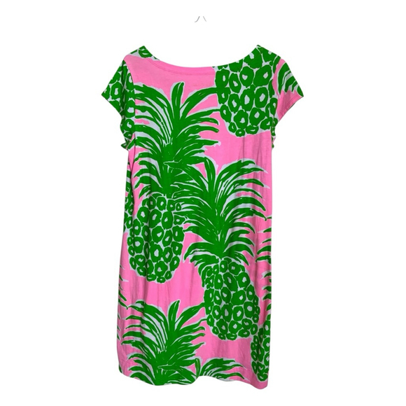 Lilly Pulitzer Pink Green Pineapple Mini Dress Large - Picture 2 of 5
